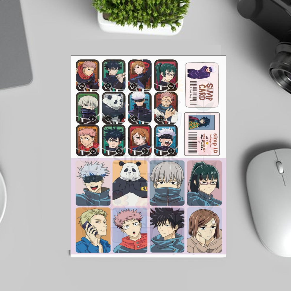 Jujutsu Kaisen Character Sticker Sheet For Anime Fans Uncut