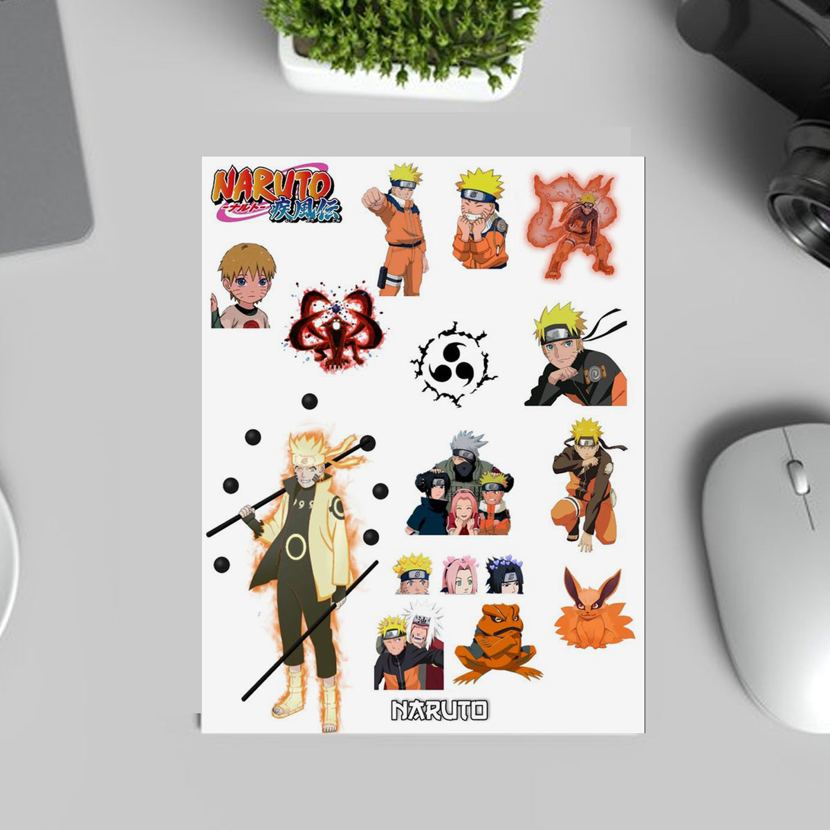 Naruto Sticker Sheet for Anime Fans Boys & Girls Uncut