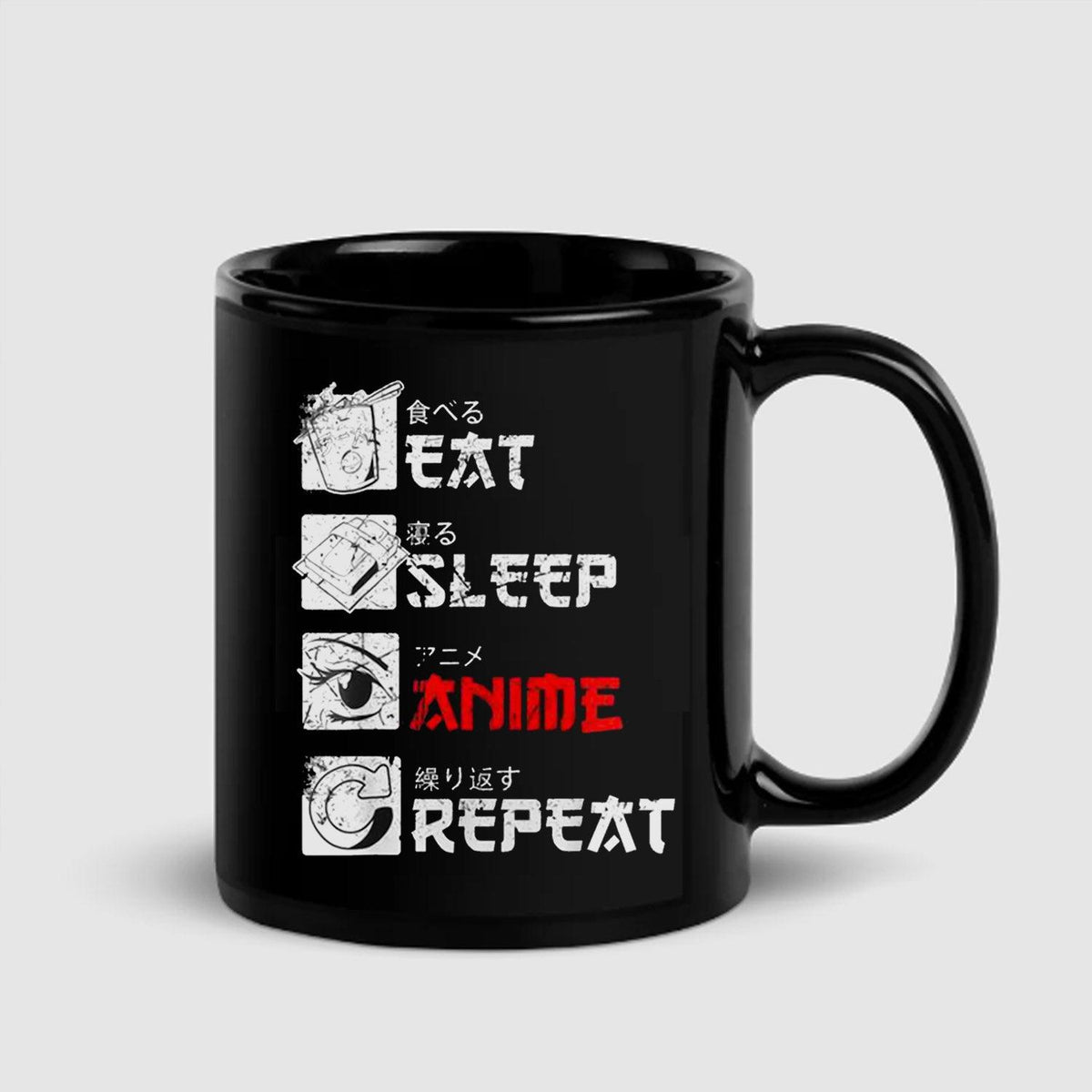 Anime Life Black Mug