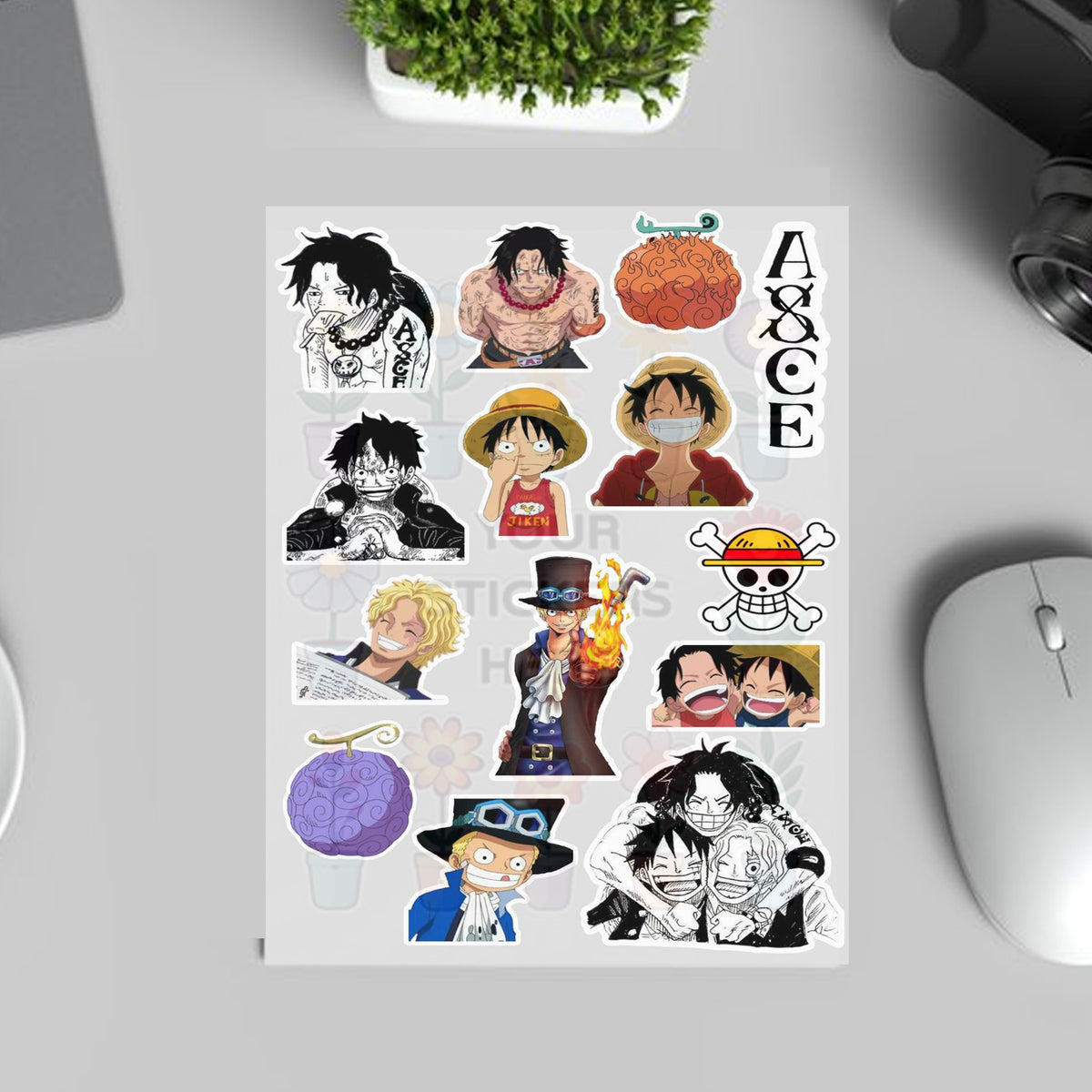 One Piece Sticker Sheet For Anime Fans Boys & Girls Uncut