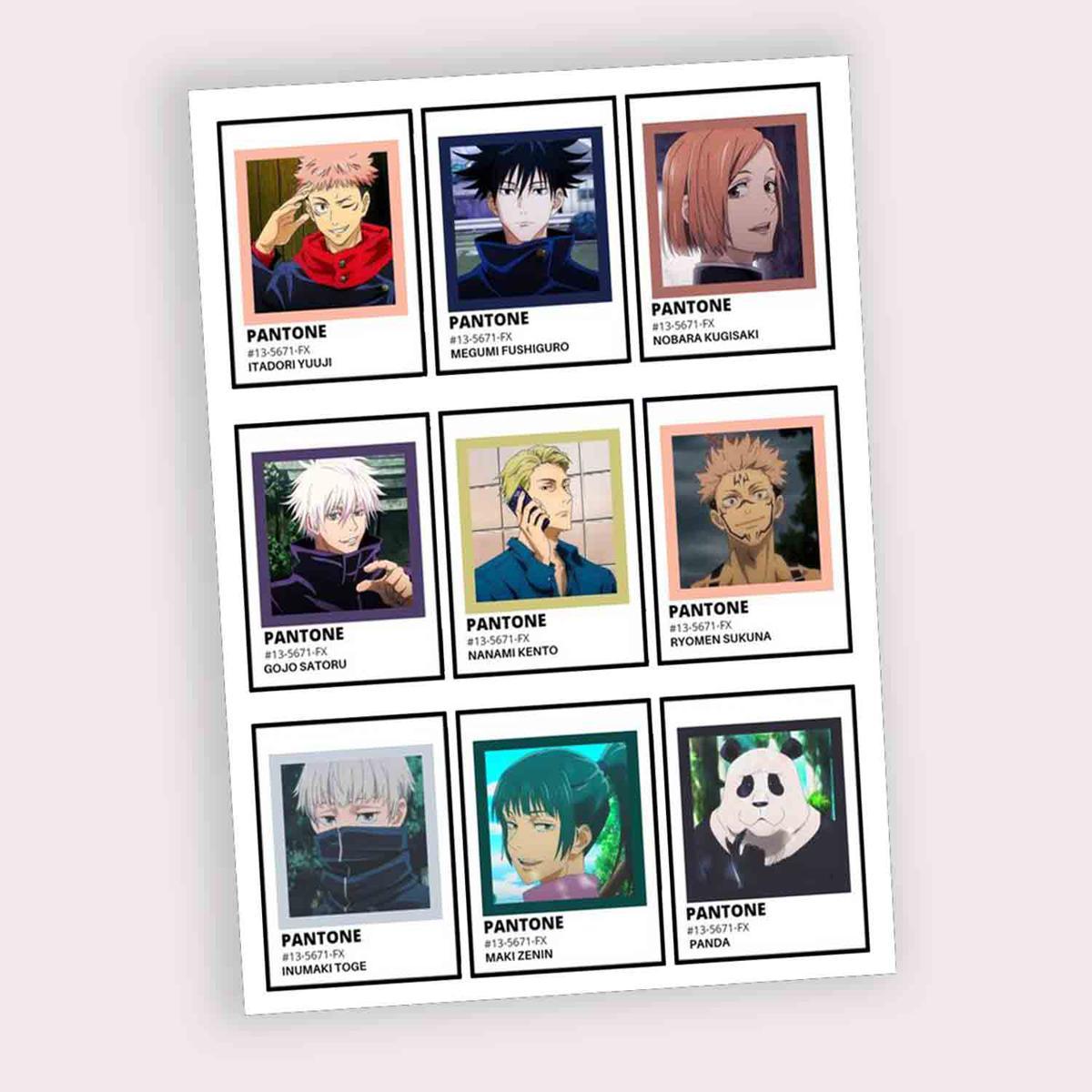 anime jujutsu sticker sheet for otaku fans