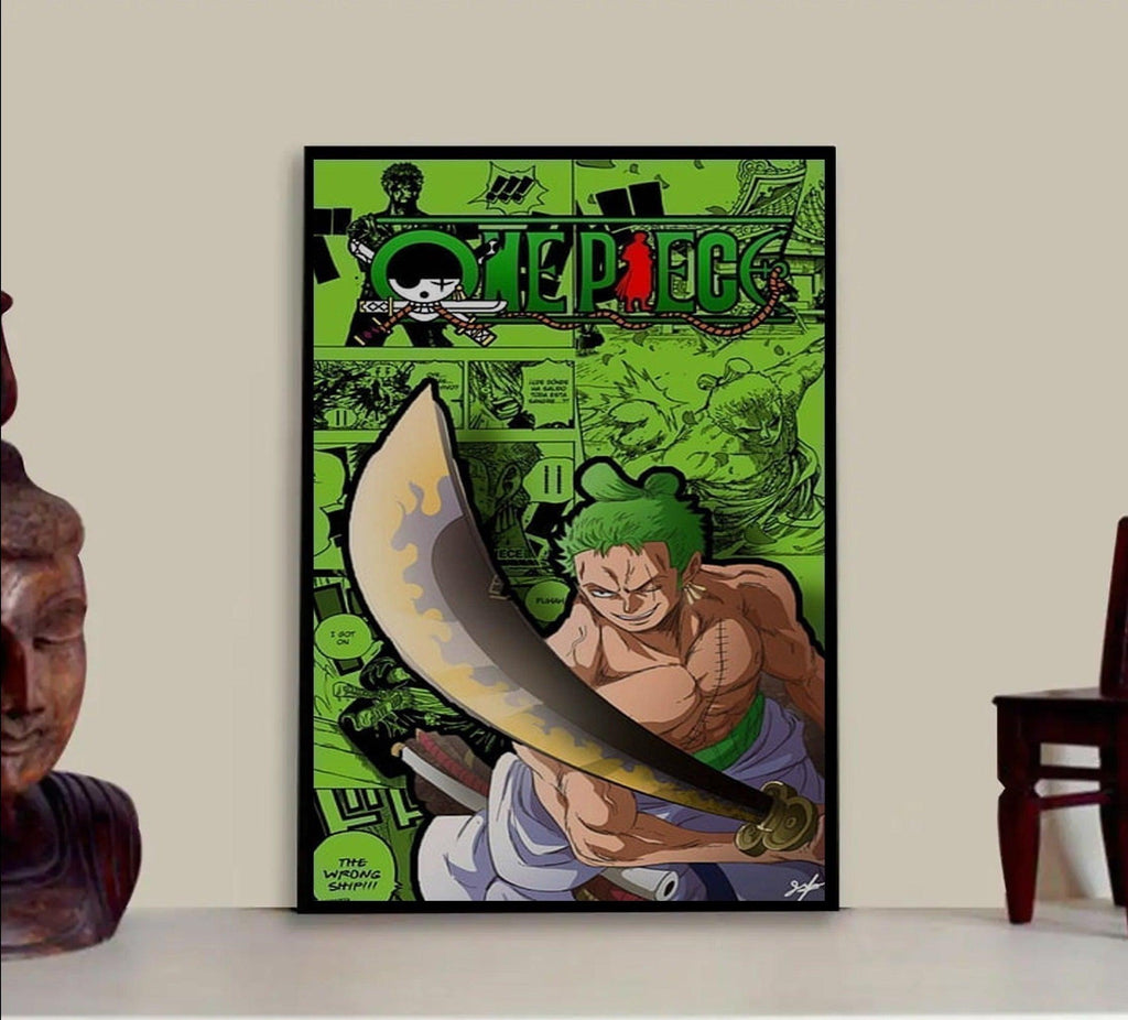 a man is taking a picture of a painting 