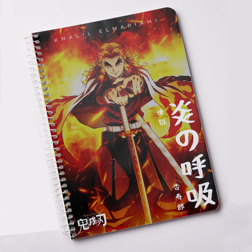 anime demon slayer series kyōjurō rengoku notebook design