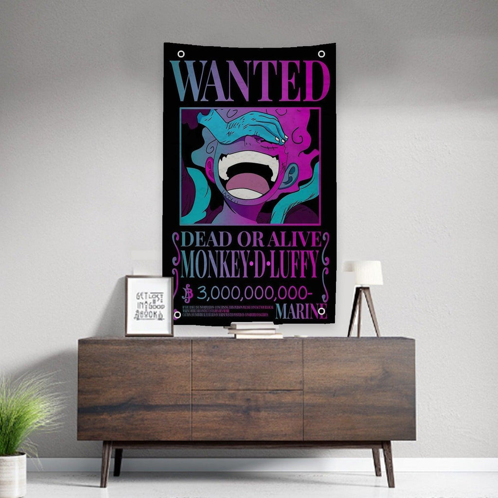 wanted luffy wall tapestry