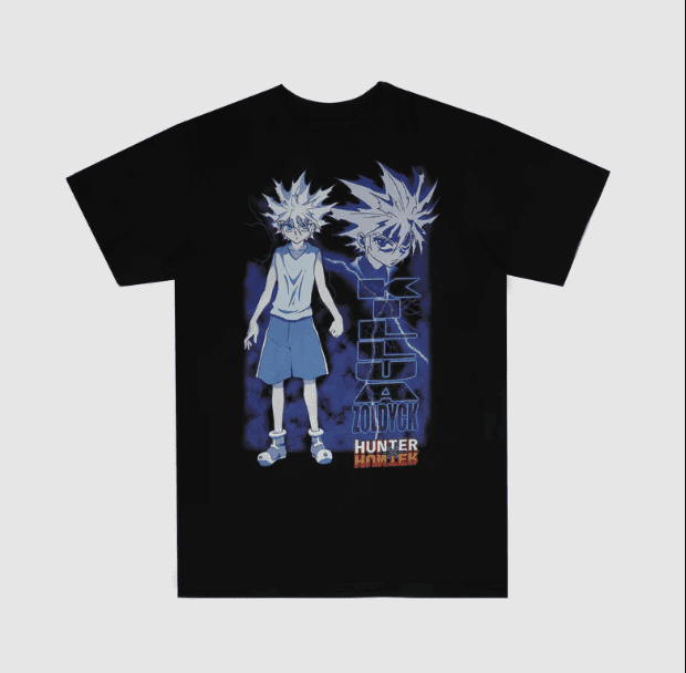 hunter character killua zoldyck black t-shirt