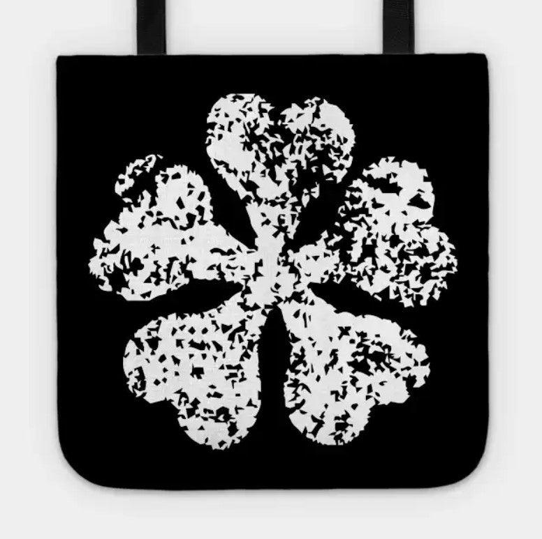 leaf Black clover tote bag