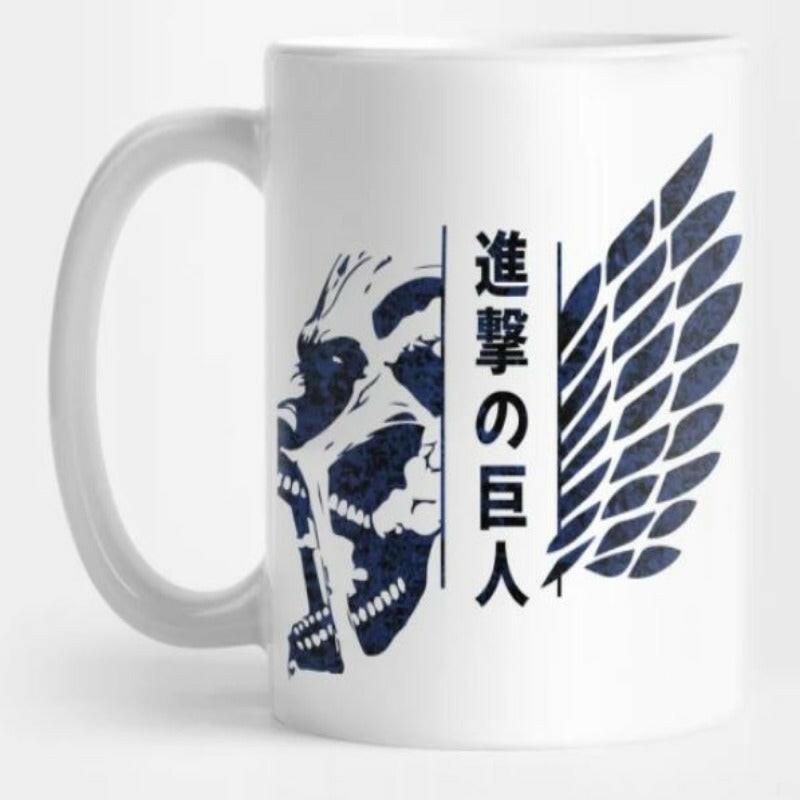 a coffee cup sitting on top of a table 