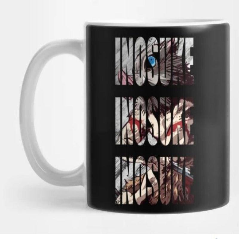 a coffee cup that is filled with bottles of alcohol 